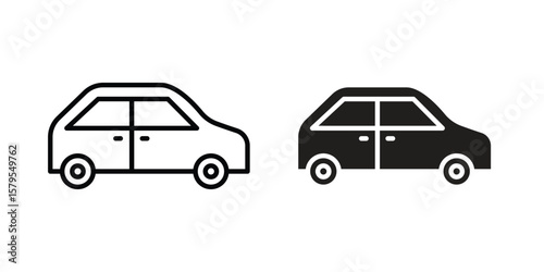 Compact car icon Logo Design Vector Template Illustration