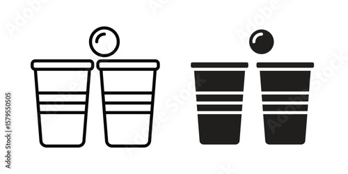 Beer pong icon Logo Design Vector Template Illustration