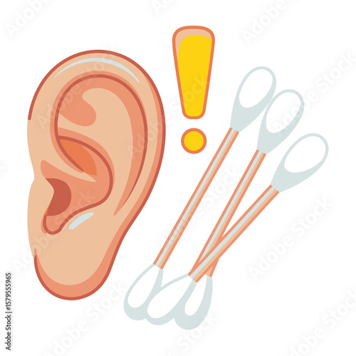 Warning about using cotton swabs to clean ears and potential ear damage