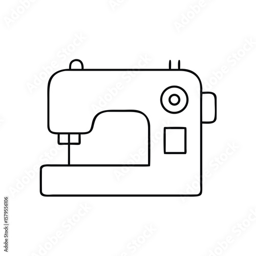 Modern sewing machine icon in side view design