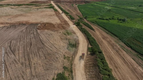 Construction machinery is heading to the construction site