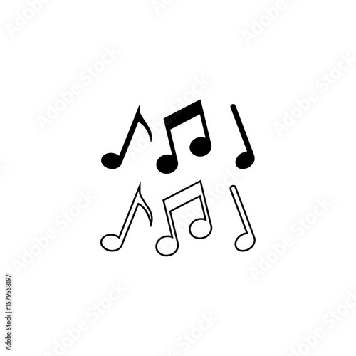 Music notes icon flat vector design.