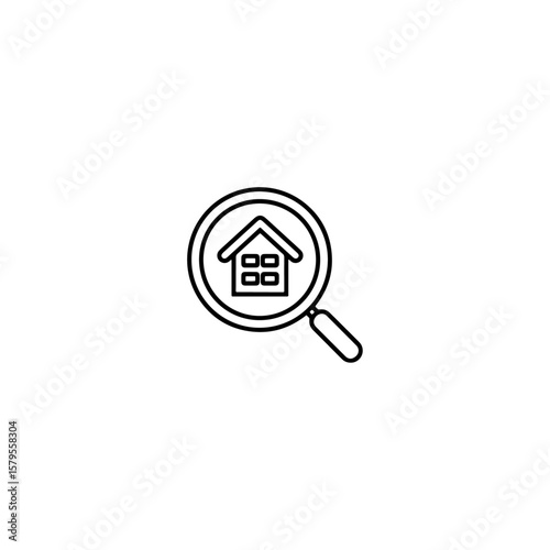 Search House icon flat vector design.
