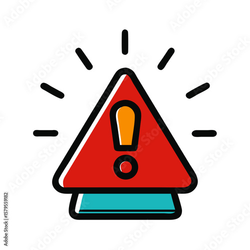 Alert icon with red triangle and exclamation mark