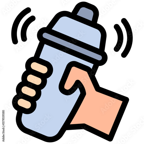 Shaker outline color flat icon, mini illustration for relaxation, party, pubs and bars UI, UX kit, app and web development, digital or print.