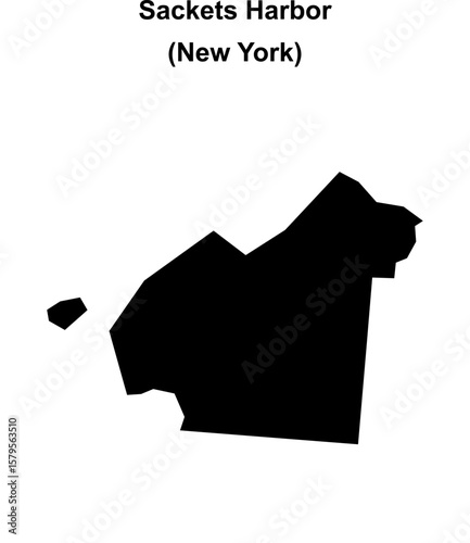 Sackets Harbor (New York) blank outline map