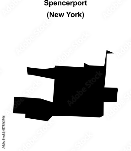 Spencerport (New York) blank outline map