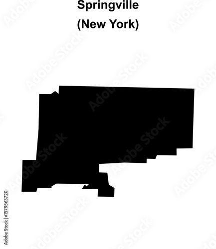 Springville (New York) blank outline map