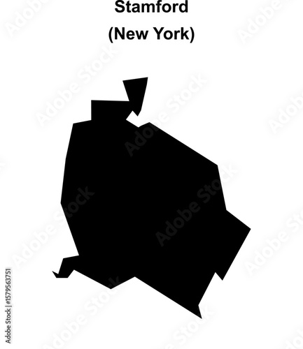 Stamford (New York) blank outline map