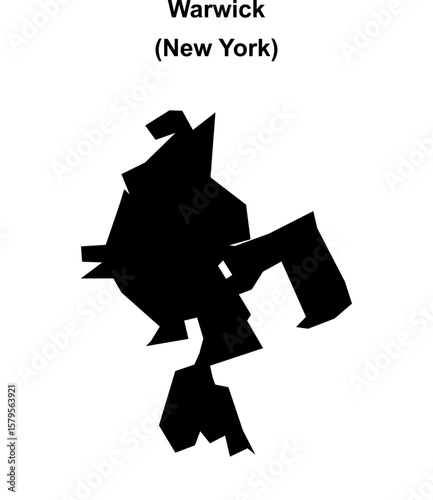 Warwick (New York) blank outline map
