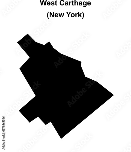 West Carthage (New York) blank outline map
