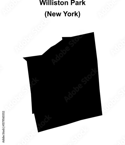 Bild auf Leinwand Williston Park (New York) blank outline map