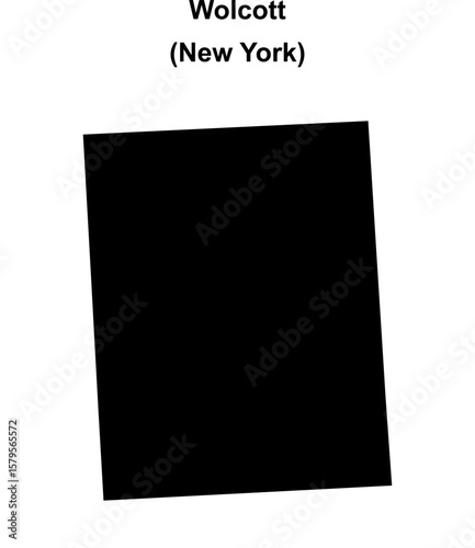 Wolcott (New York) blank outline map