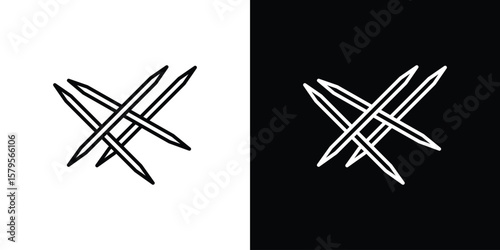 Toothpick icon outline. EPS 10 editable vector