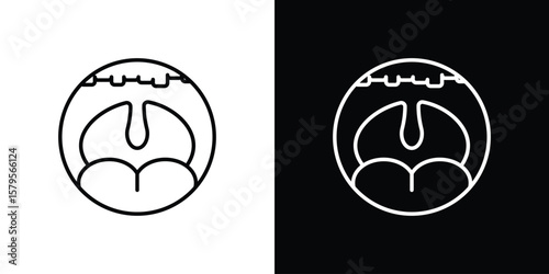Tonsillitis icon outline. EPS 10 editable vector