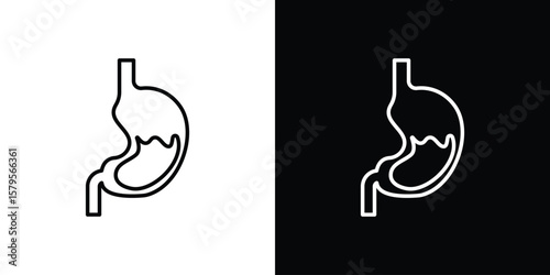 Stomach with Liquids icon outline. EPS 10 editable vector