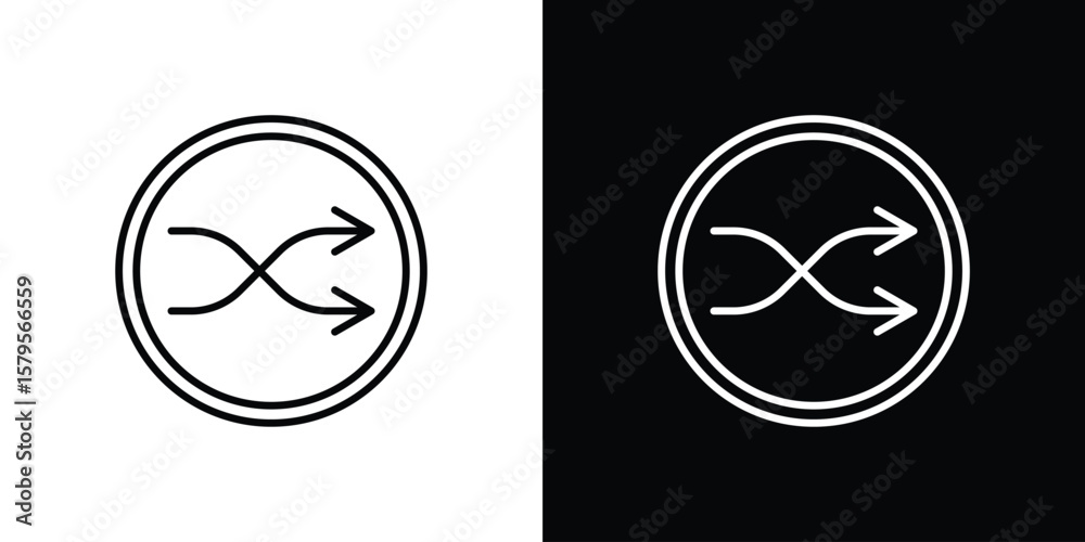 Obraz premium Shuffle icon outline. EPS 10 editable vector