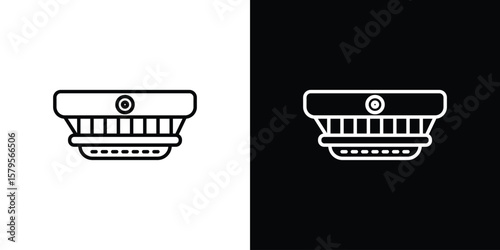 Smoke detector icon outline. EPS 10 editable vector