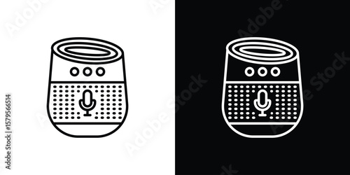 Smart speaker icon outline. EPS 10 editable vector