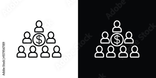 Ponzi scheme icon outline. EPS 10 editable vector