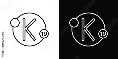 Potassium icon outline. EPS 10 editable vector