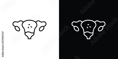 Pelvic inflammatory disease icon outline. EPS 10 editable vector