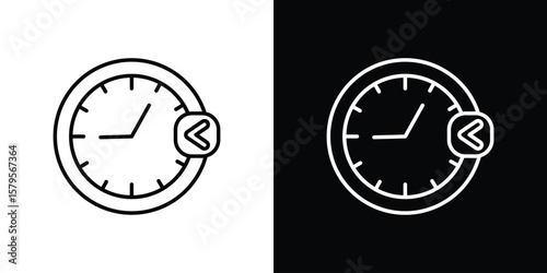Past icon outline. EPS 10 editable vector