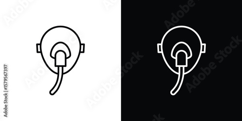 Oxygen mask icon outline. EPS 10 editable vector