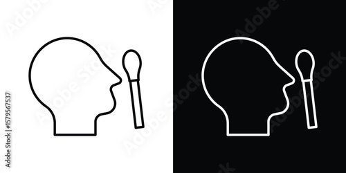 Nasal swab icon outline. EPS 10 editable vector