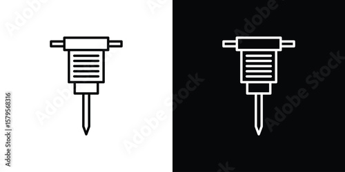 Hydraulic breaker icon outline. EPS 10 editable vector