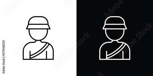 Hunter icon outline. EPS 10 editable vector