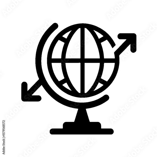 Minimalist Globe Icon Representing Global Connectivity