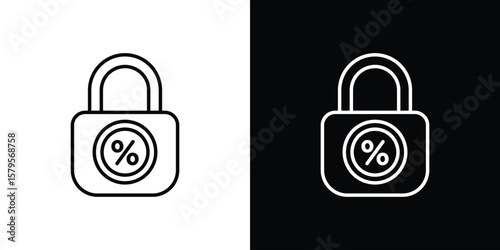 Fixed rate mortgage icon outline. EPS 10 editable vector