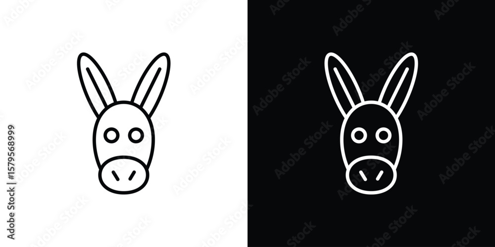 Fototapeta premium Donkey icon outline. EPS 10 editable vector