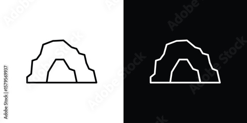 cave icon outline. EPS 10 editable vector