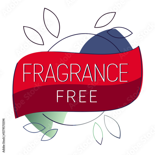 Fragrance-free label in a modern and minimalist design with leaf elements