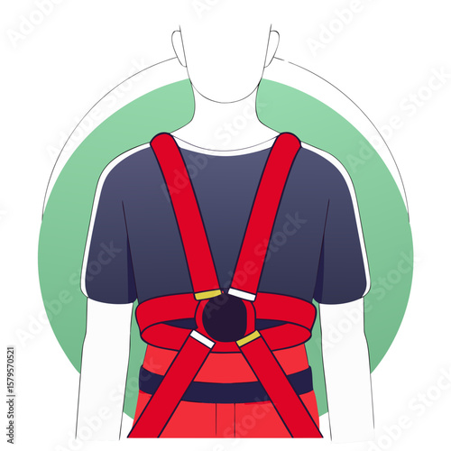 Person wearing a support harness in a simplistic and modern design