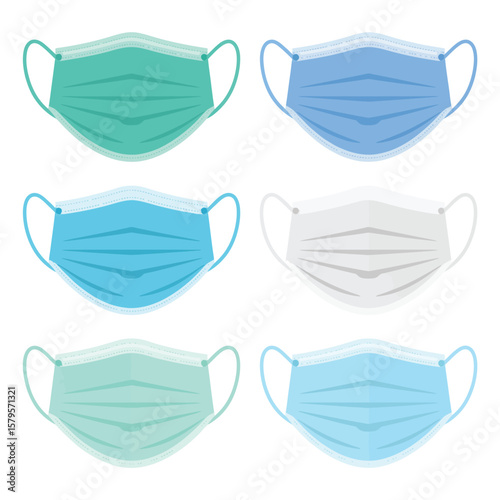 Set of Colorful Disposable Face Masks