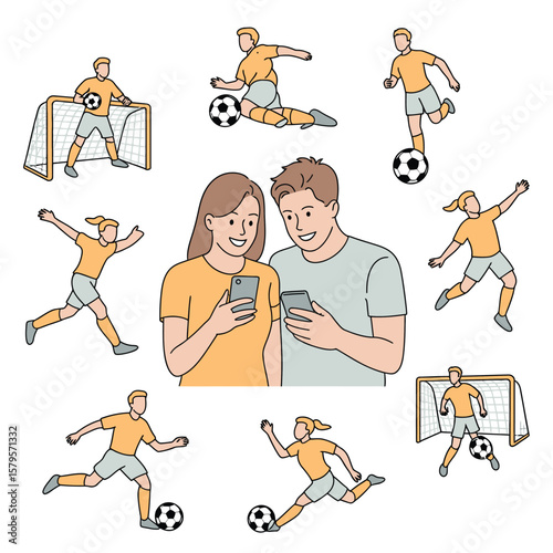 Soccer Players and Fans with Smartphones