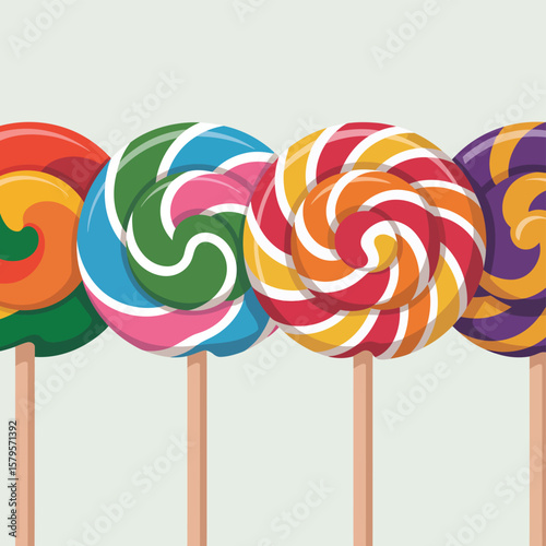 Colorful Lollipops on Sticks