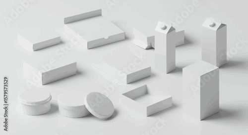 Clean White Packaging Mockup Collection in Studio