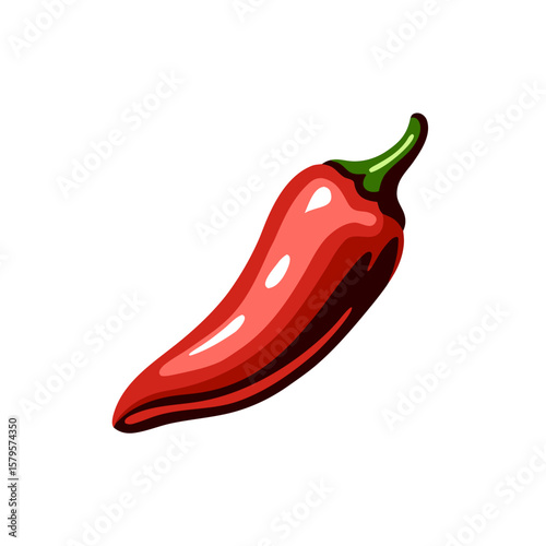 Red fresno pepper vector illustration in vibrant colors, spicy food ingredient