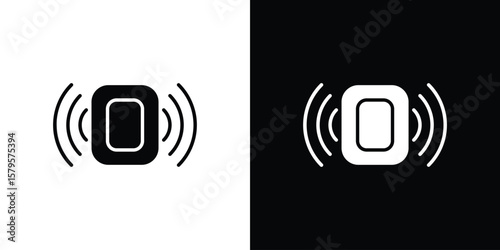 Sensor icon symbol in black and white color. Silhouette Styles.