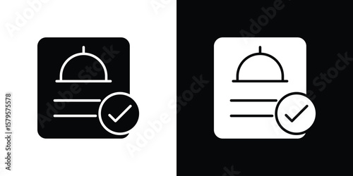 Reservation icon symbol in black and white color. Silhouette Styles.