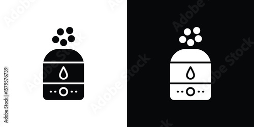 Humidifier icon symbol in black and white color. Silhouette Styles.
