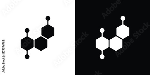 Hormones icon symbol in black and white color. Silhouette Styles.