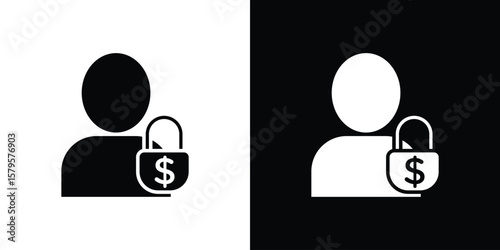 Guarantor icon symbol in black and white color. Silhouette Styles.