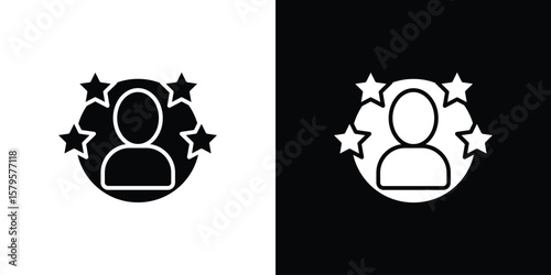 Experience icon symbol in black and white color. Silhouette Styles.