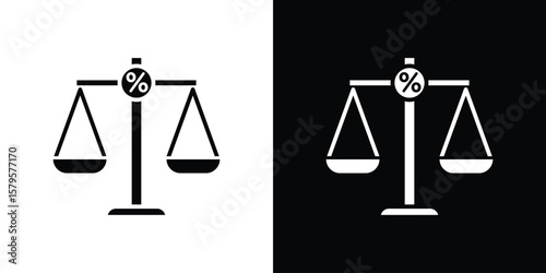 Economies of scale icon symbol in black and white color. Silhouette Styles.