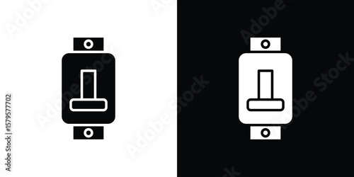 Circuit Breaker icon symbol in black and white color. Silhouette Styles.
